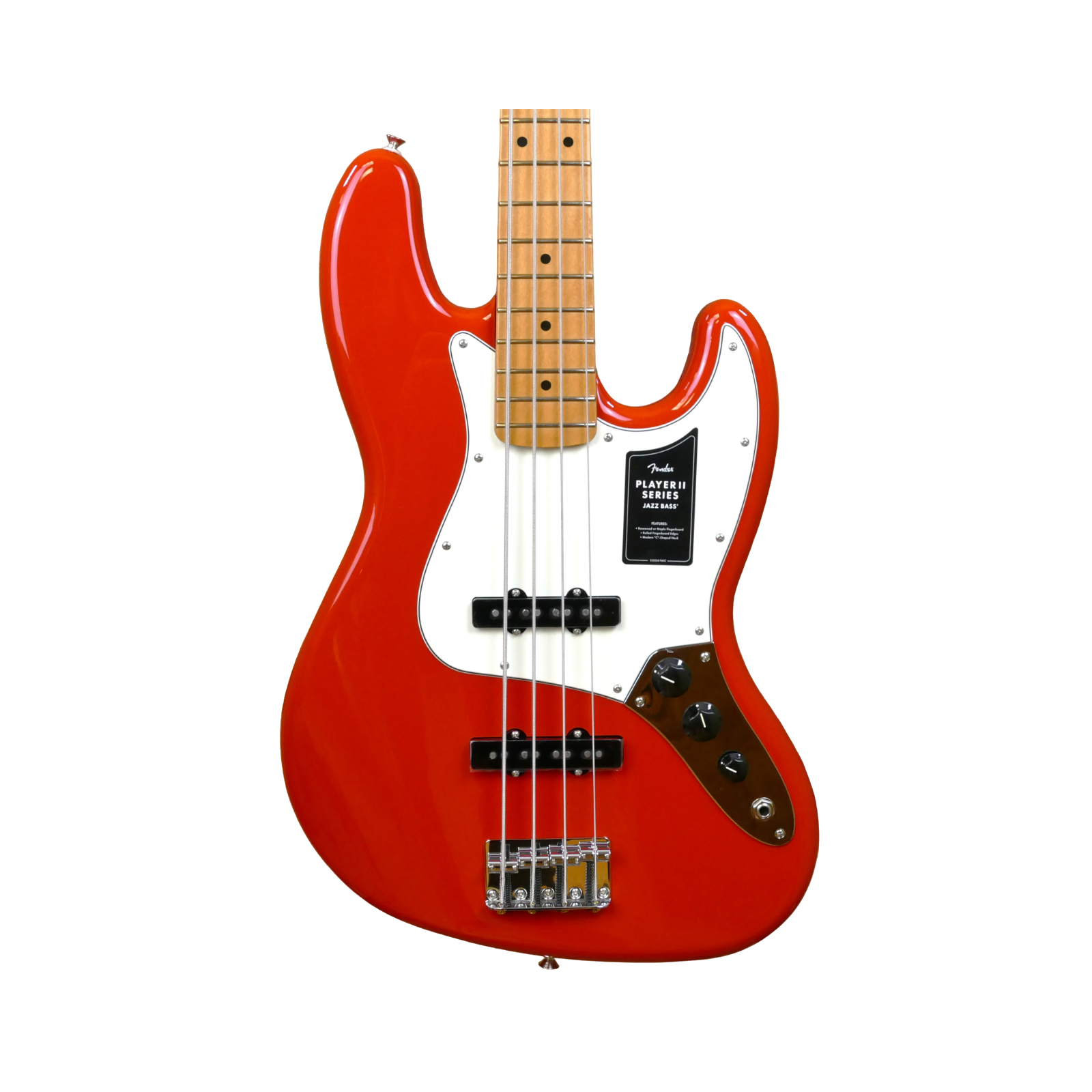 Fender Player II Jazz Bass, Maple Fingerboard, Coral Red