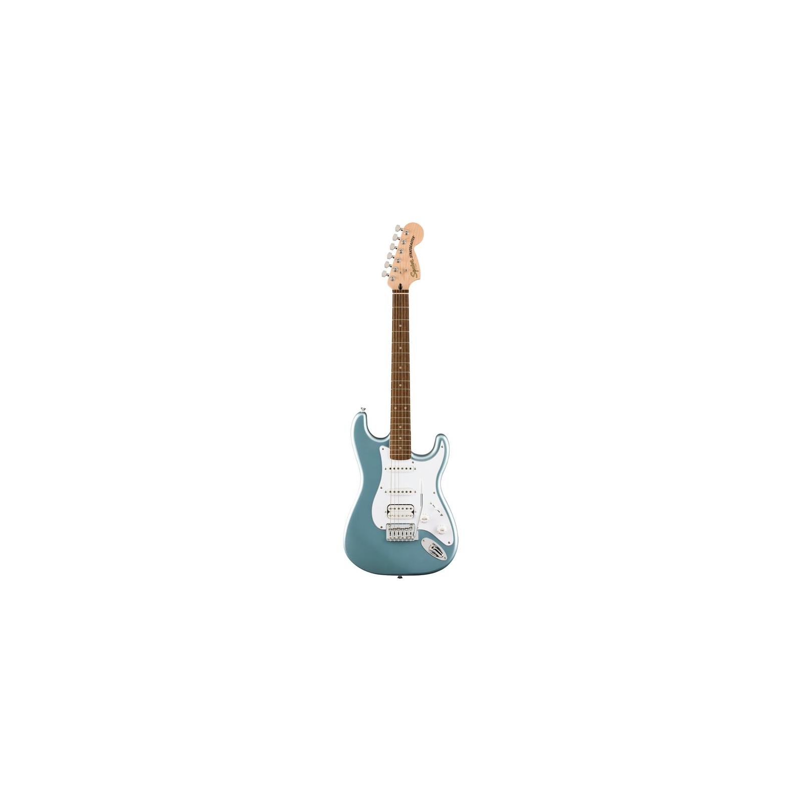 Squier Affinity Series Stratocaster Junior HSS, Laurel Fingerboard, White Pickguard, Ice Blue Metallic