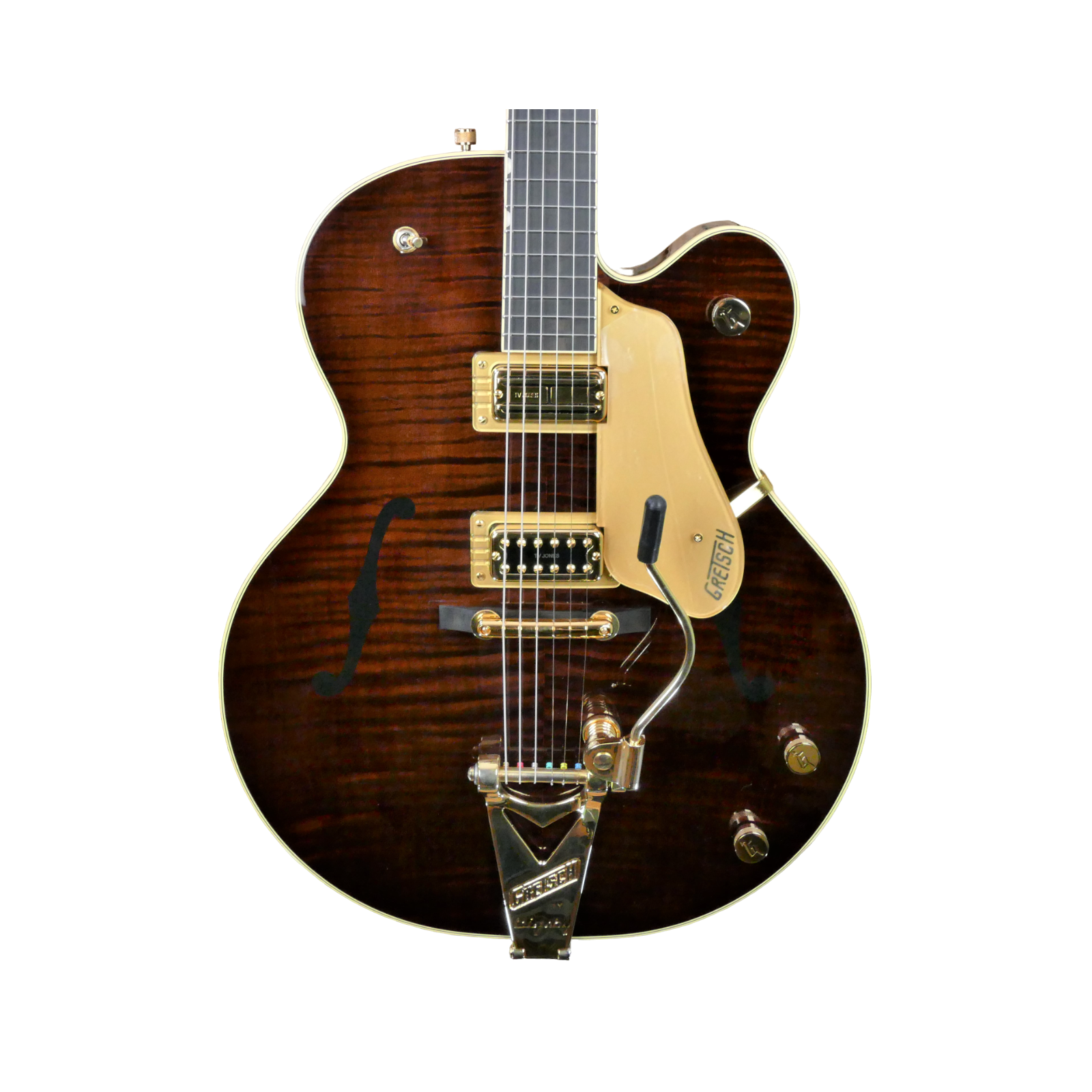 GRETSCH G6122T-59 Vintage Select Edition '59 Chet Atkins® Country Gentleman® Hollow Body with Bigsby®, TV Jones®, Tiger Flame Maple, Walnut Stain Lacquer