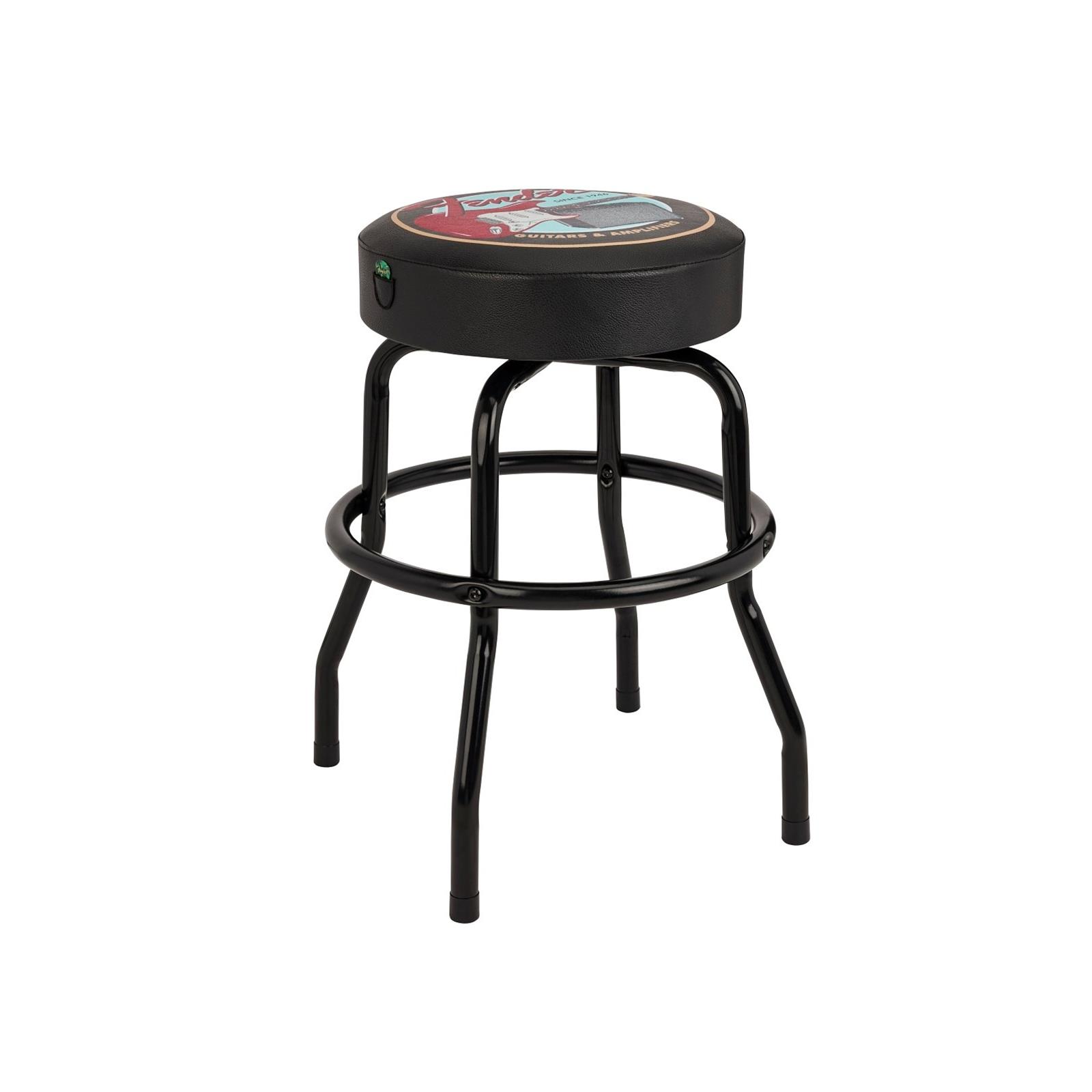 Fender™ Guitars & Amps Pick Pouch Barstool, Black/Black, 24"