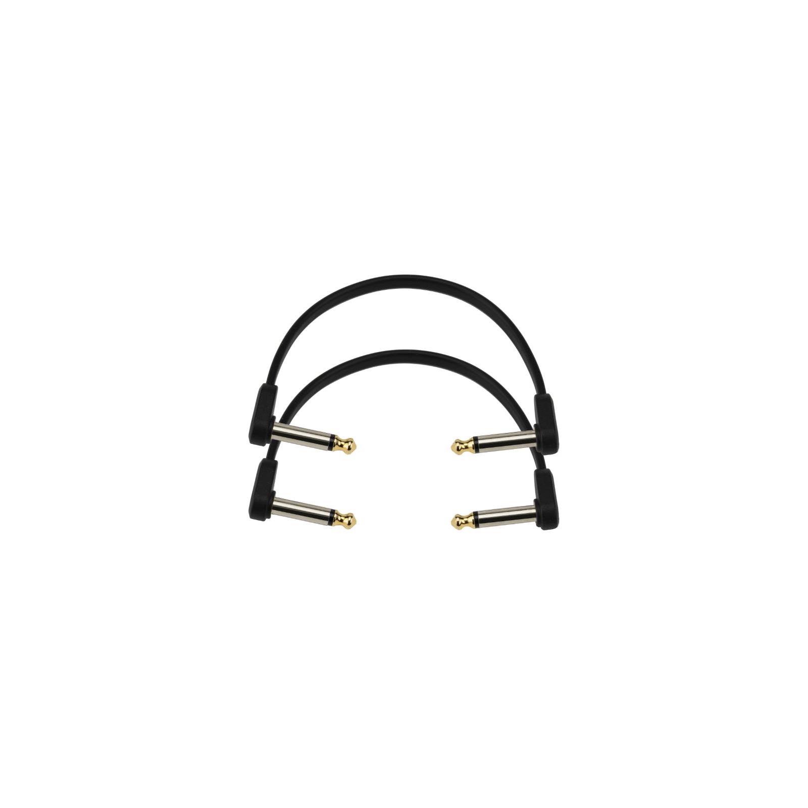 D'Addario Flat Patch Cable, 6in Right Angle, Twin PK