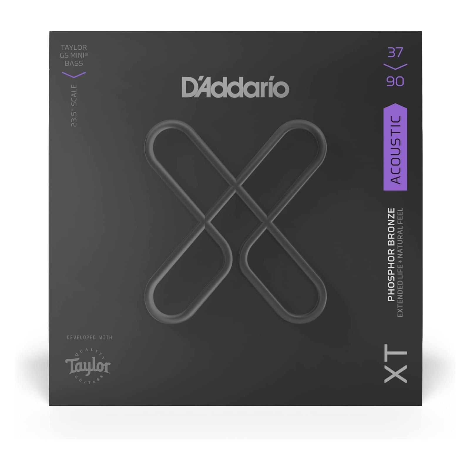 D'Addario 37-90 Custom Light, Taylor GS Mini, XT Phosphor Bronze Coated Acoustic Bass Strings