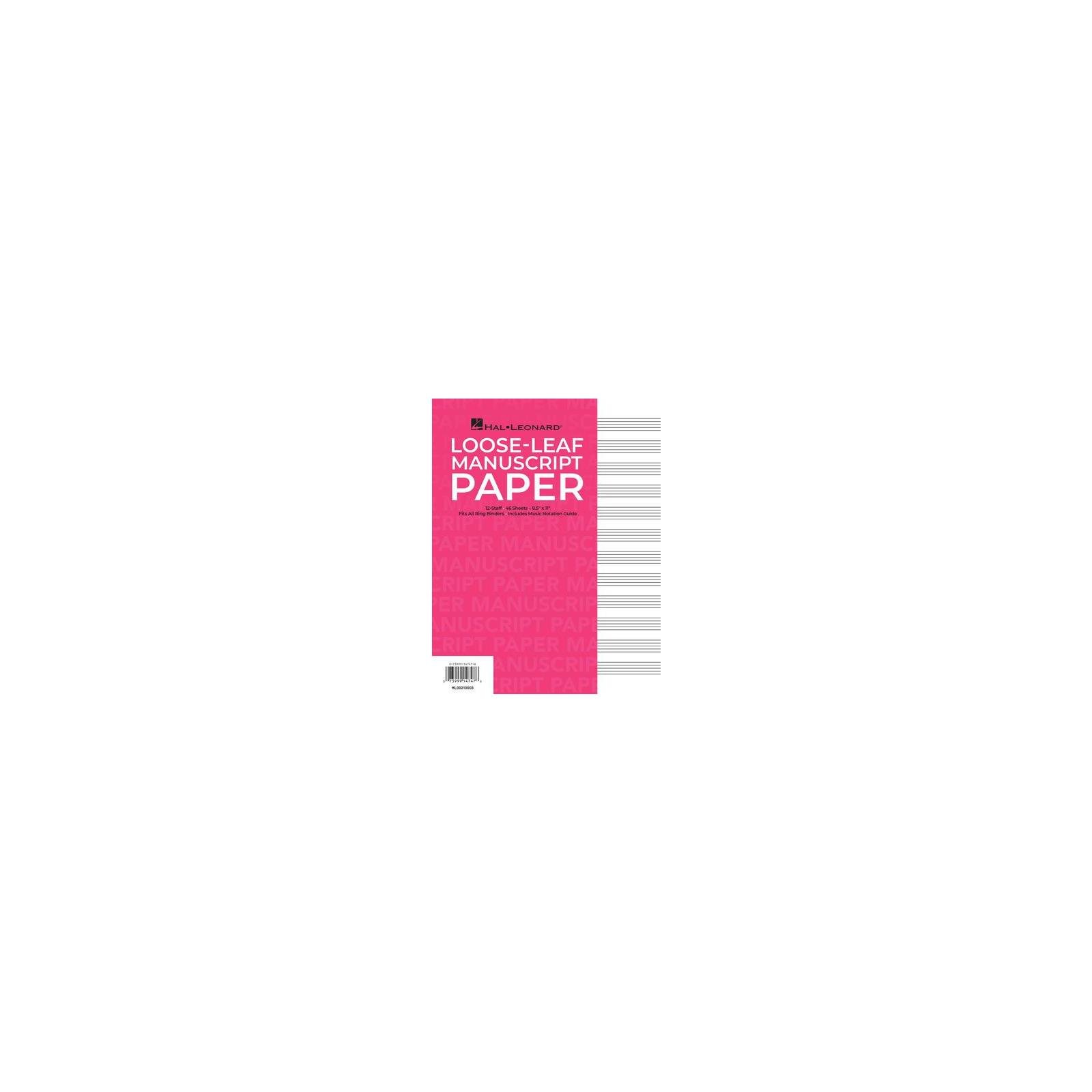 Manuscript Paper Standard Loose Leaf