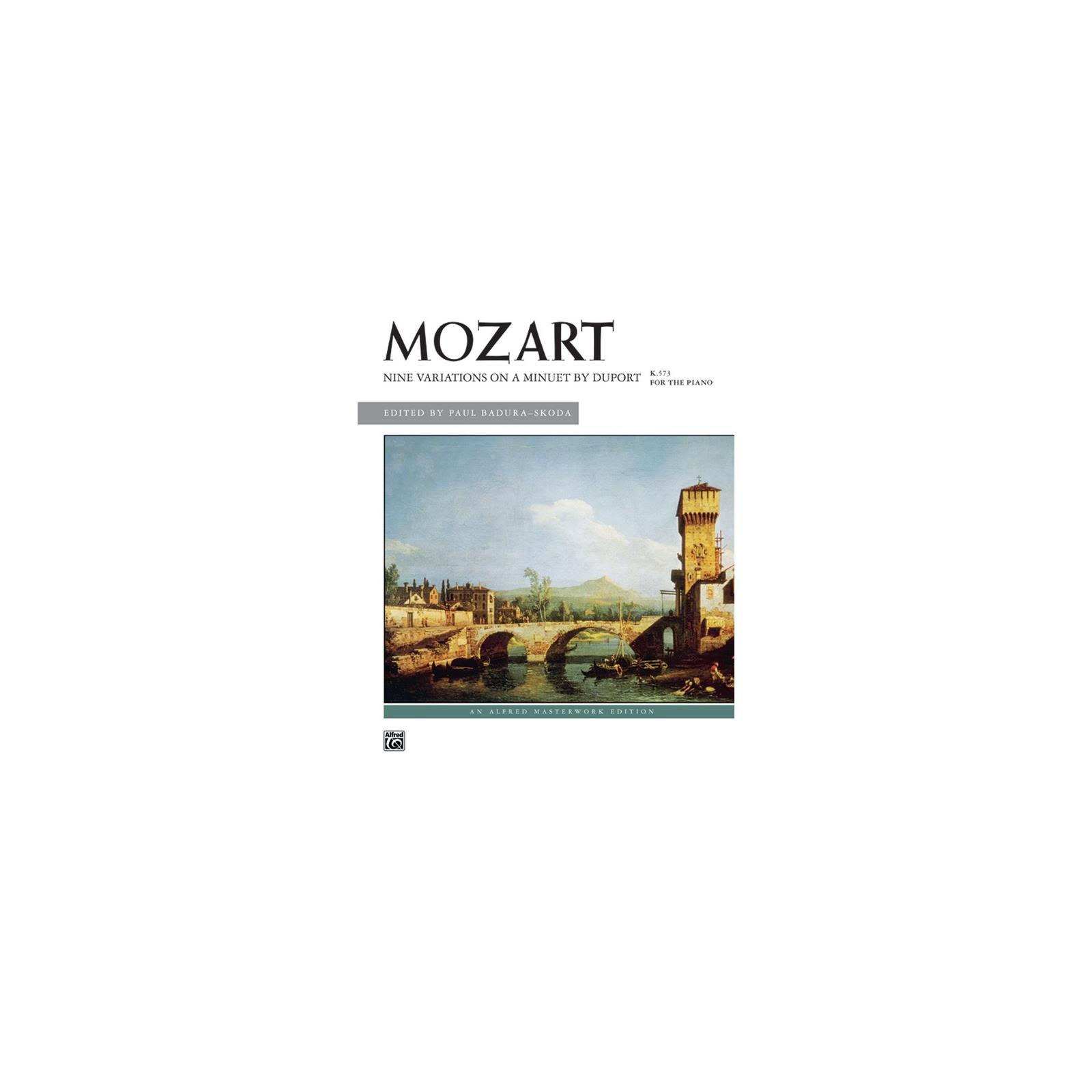 Piano Mozart Nine Variations Minuet by Duport