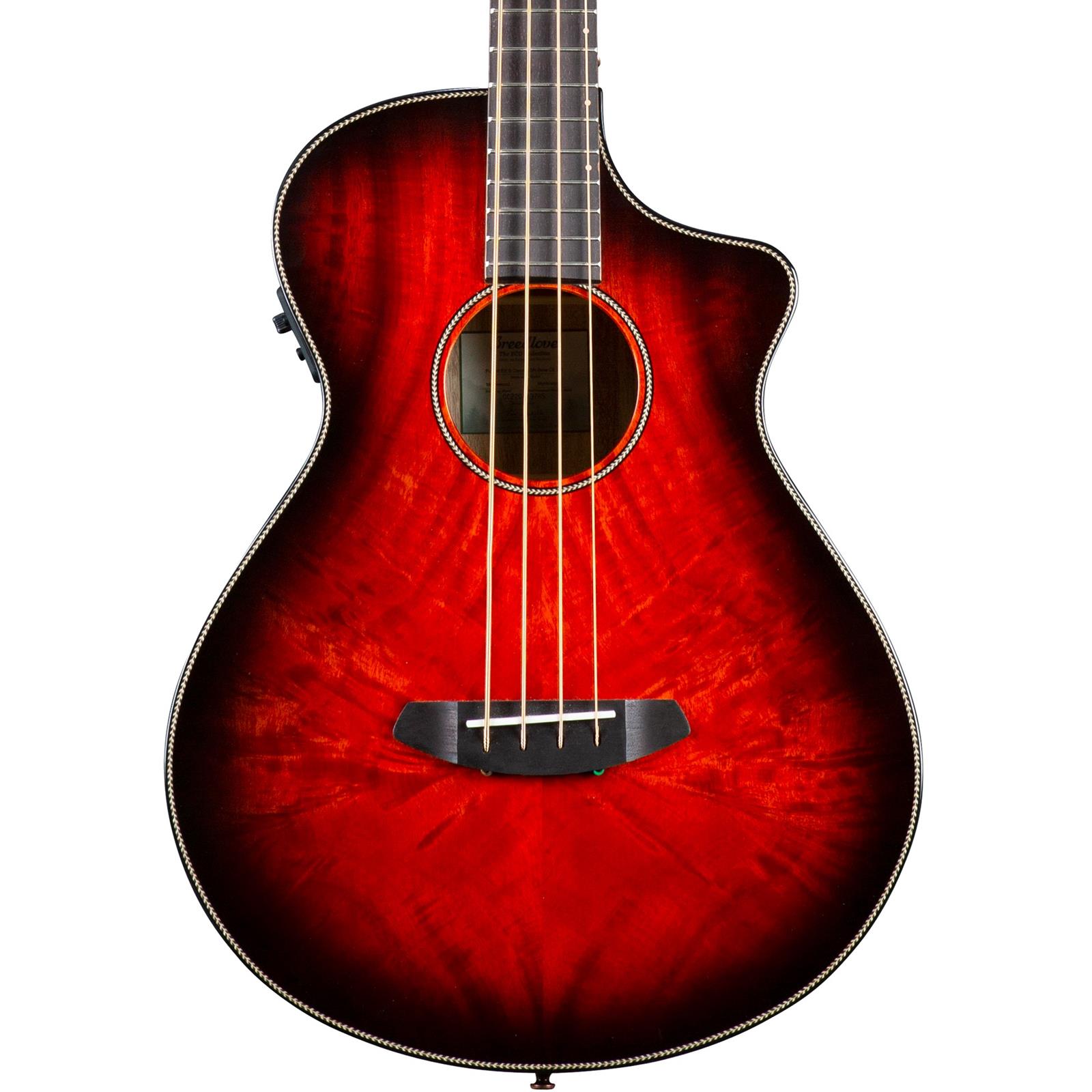 Breedlove Pursuit Exotic S Concert Sunset Burst Bass CE Myrtlewood-Myrtlewood