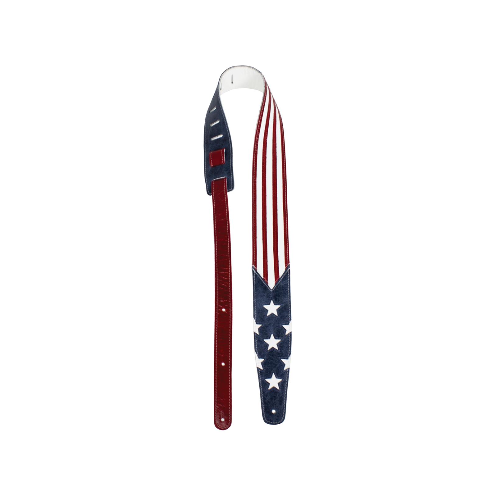 Perri's 2.5” Leather Cut Out USA Flag Guitar Strap