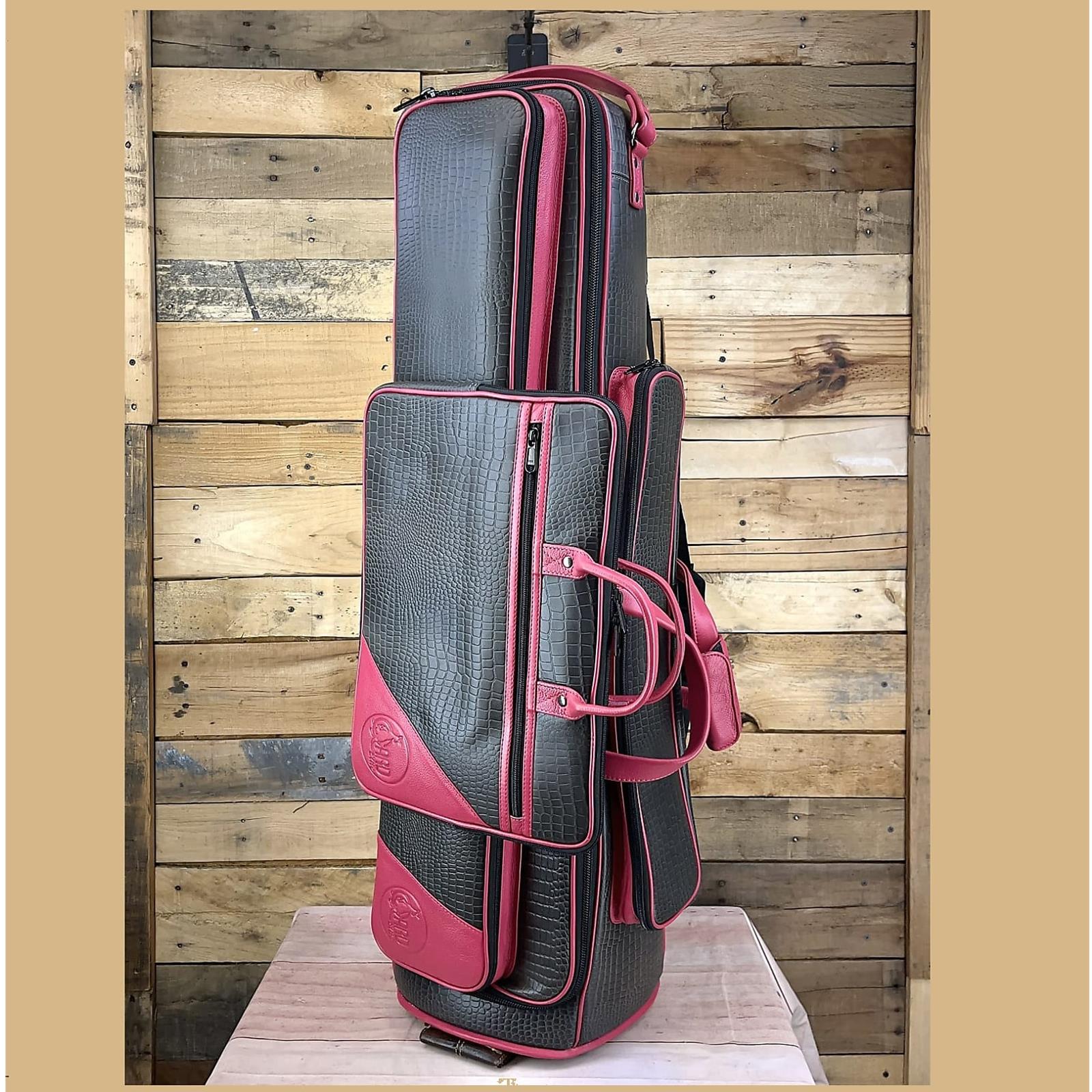 Gard Bags Gard Elite Tenor Trombone Gig Bag - Custom Dark Gray Alligator with Pink Leather Trim