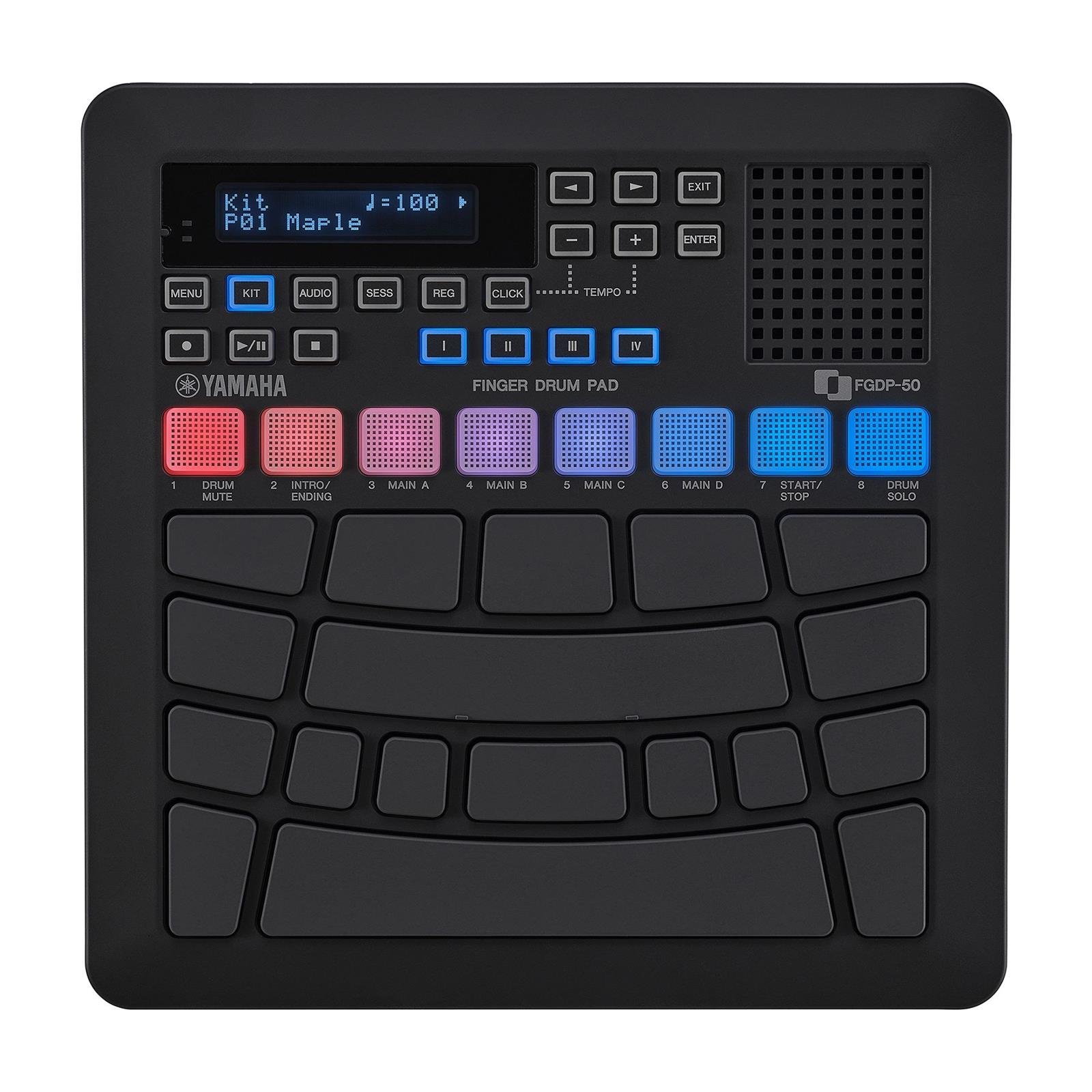 Yamaha Finger Drum Electronic Drum Module,18 Pads, 8 RGB Pads - Black