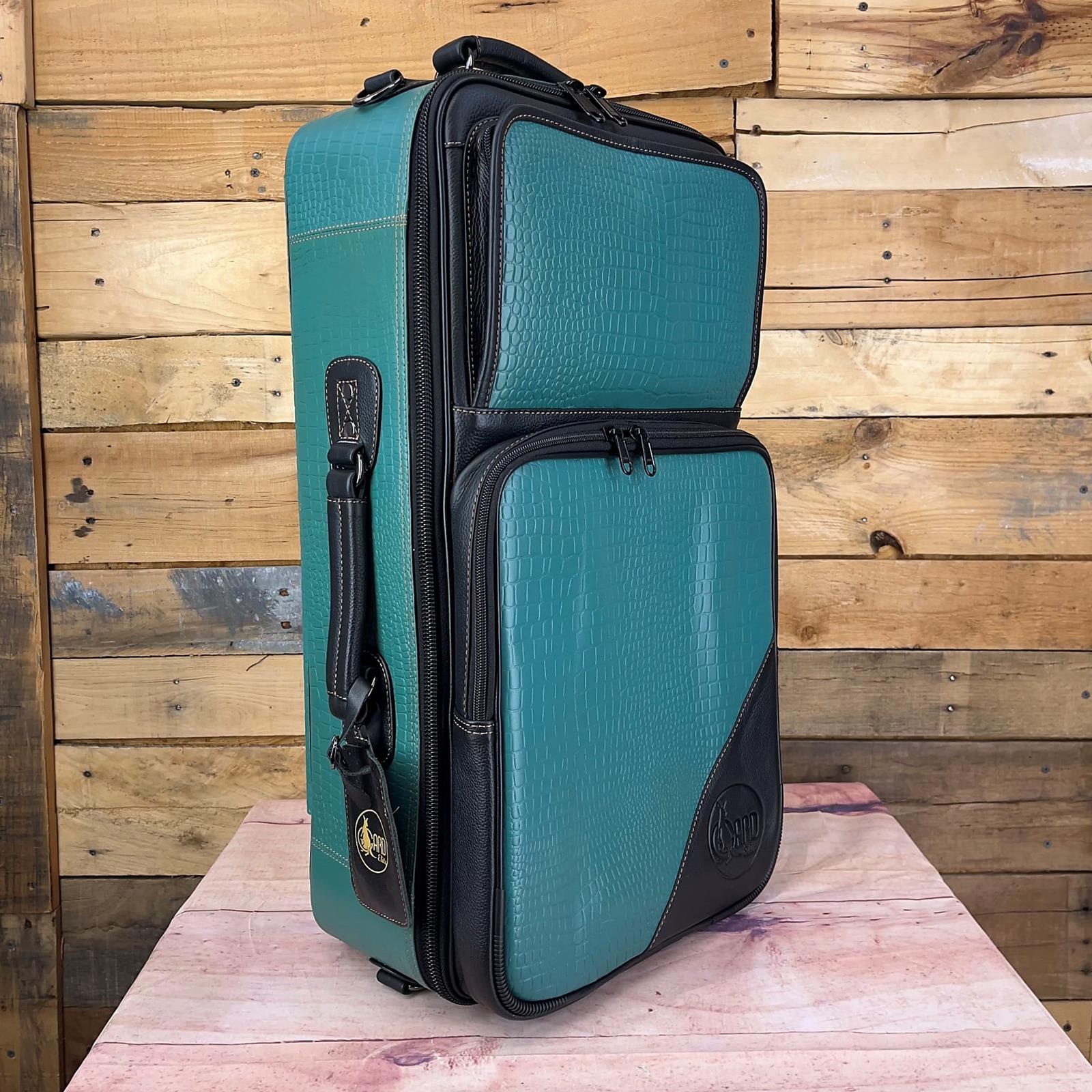 Gard Bags Elite Triple Trumpet Compact Gig Bag Teal Croco / Black Trim