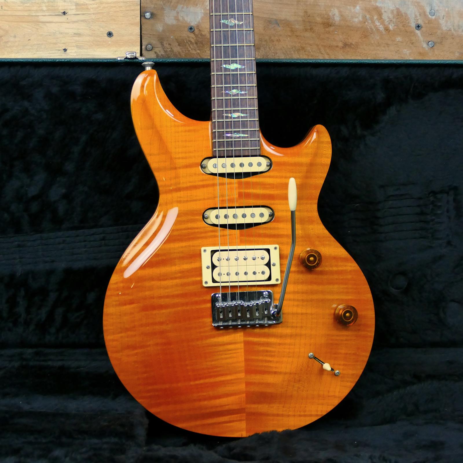 Terry Mcinturff USED Terry McInturff Empress Early 2000s – Amber Flame Maple Top HSS - With Hardshell case