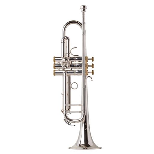 Eastman ETR520GS Trumpet Silver Plated, Gold Brass Bell, Gold Trim