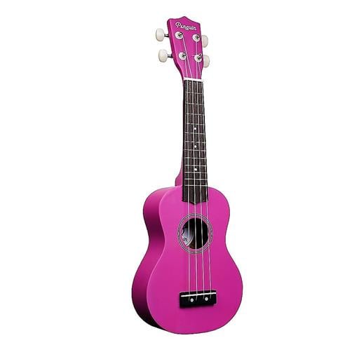 Amahi Soprano Penguin Ukulele, Fuchsia Purple  PGUKPU, w/ Bag