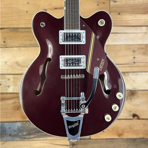 GRETSCH G2604T Limited Edition Streamliner™ Rally II Center Block with Bigsby®, Laurel Fingerboard, Two-Tone Oxblood/Walnut Stain