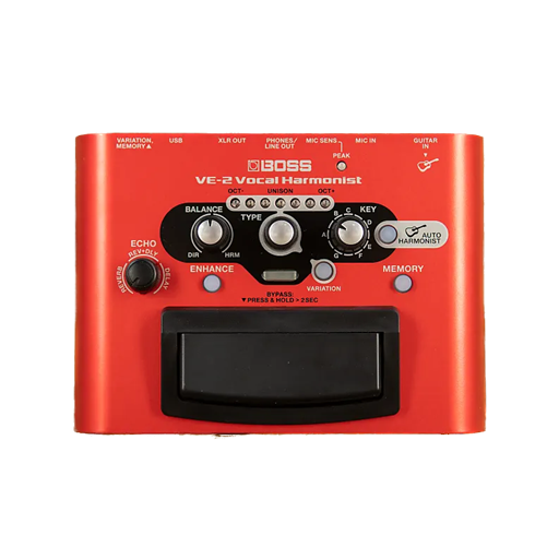 BOSS VE-2 Vocal Harmonist レッド Boss VE-2 Vocal Reverb & Harmony Pedal – Mainstagemusic