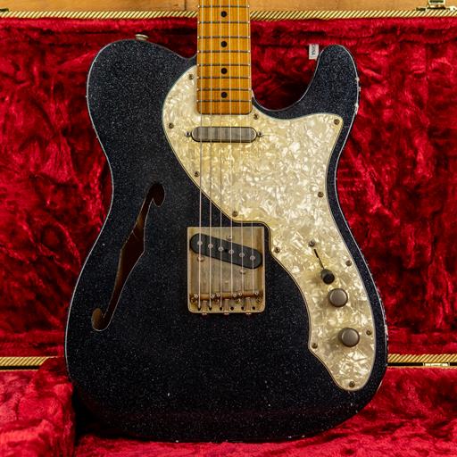 MJT VTL "T" Style Thinline Custom - Black Sparkle with Tweed Case