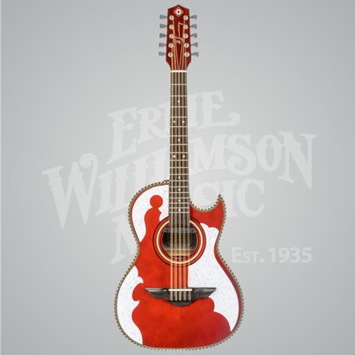 H. Jimenez Bajo Quinto Trans Red with pickup with gig bag